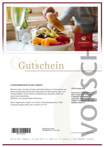 Buffetfrühstück im Leipziger Hof Innsbruck